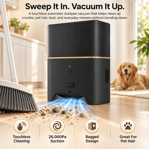 Touchless Auto Dustpan Vacuum - Zero Bend, Clean Floors