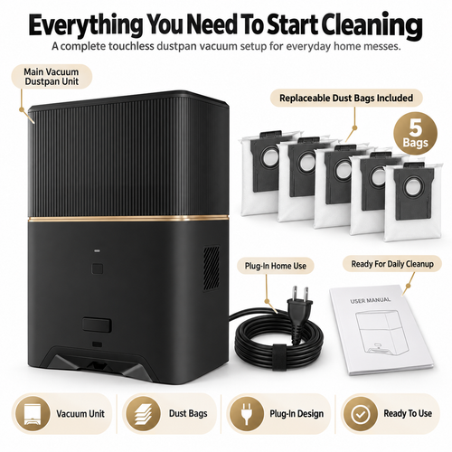 Touchless Auto Dustpan Vacuum - Zero Bend, Clean Floors