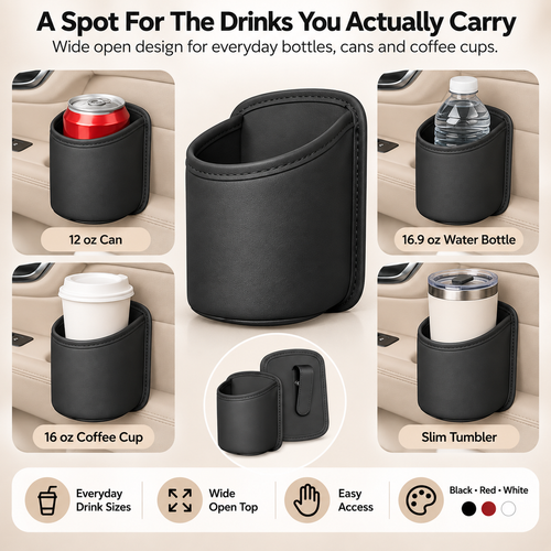 Clip-On Car Cup Holder Pouch