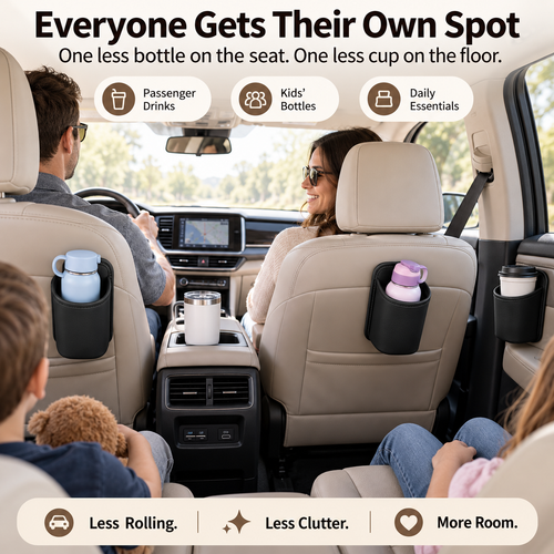 Clip-On Car Cup Holder Pouch
