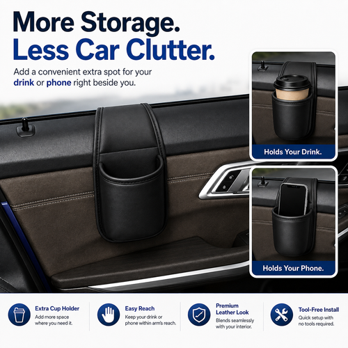 Leather Car Door Storage Pocket
