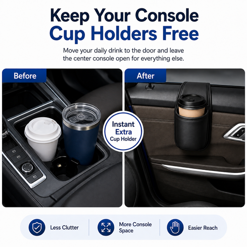 Leather Car Door Storage Pocket