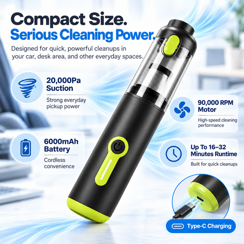 2-in-1 Cordless Car Vacuum & Air Duster