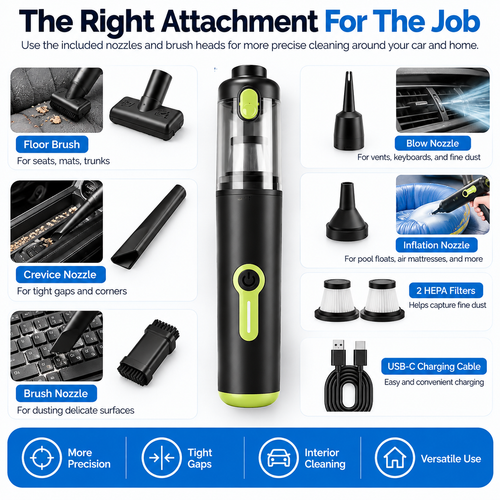 2-in-1 Cordless Car Vacuum & Air Duster