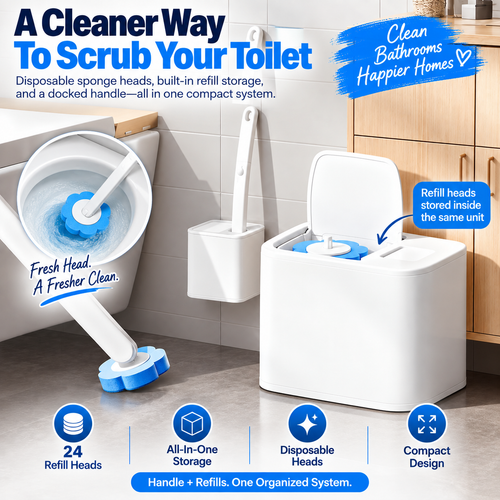 Disposable Toilet Brush + 24 Refills