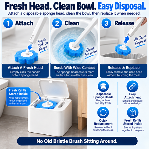 Disposable Toilet Brush + 24 Refills