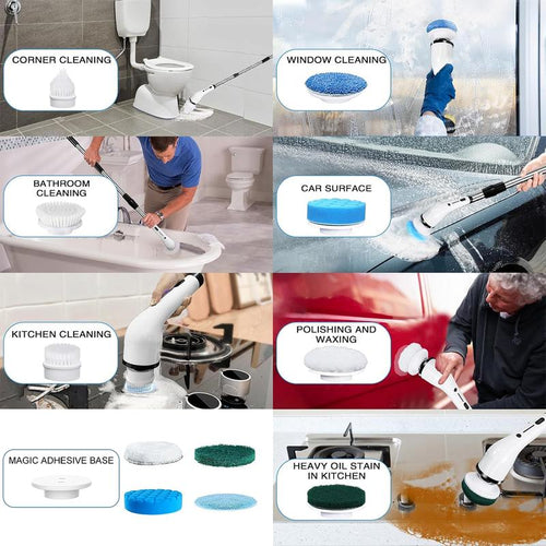 Cordless Electric Spin Scrubber: The Motor Does the Scrubbing