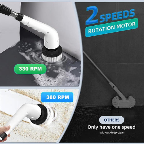 Cordless Electric Spin Scrubber: The Motor Does the Scrubbing