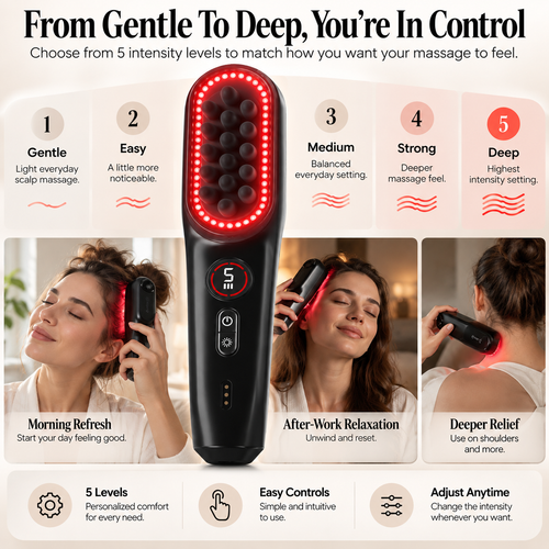 Red Light Electric Scalp Massager