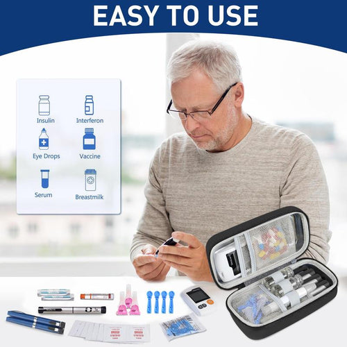 Insulin Cooler Travel Case: Temperature Display On Front