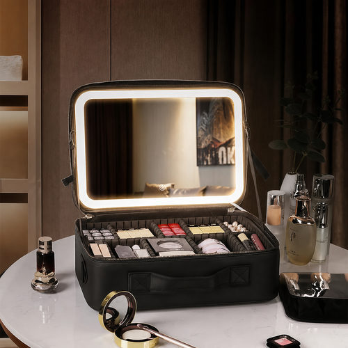 Travel Makeup Case with LED Mirror: Your Vanity Travels With You (Look Like You, Anywhere)