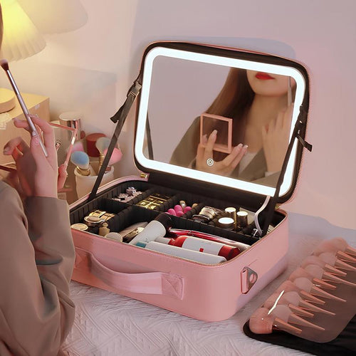 Travel Makeup Case with LED Mirror: Your Vanity Travels With You (Look Like You, Anywhere)