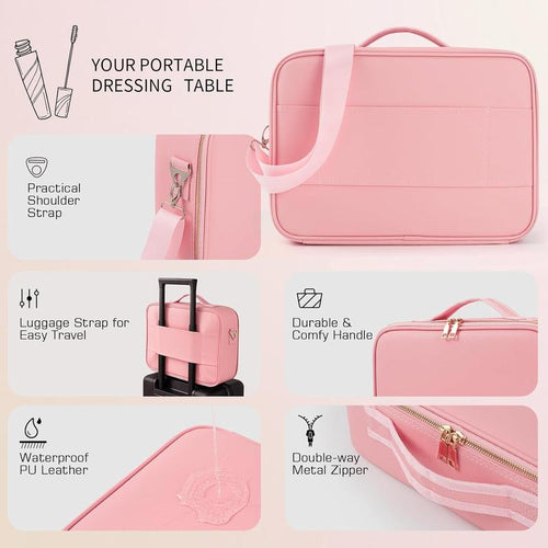 Travel Makeup Case with LED Mirror: Your Vanity Travels With You (Look Like You, Anywhere)