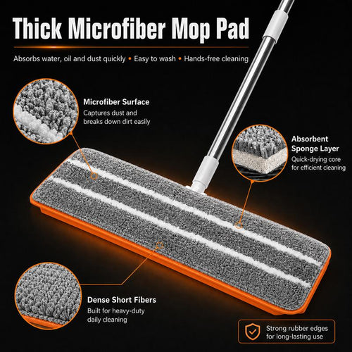 3-Tank Flat Mop: Clean Water Every Pass