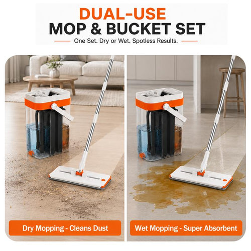 3-Tank Flat Mop: Clean Water Every Pass