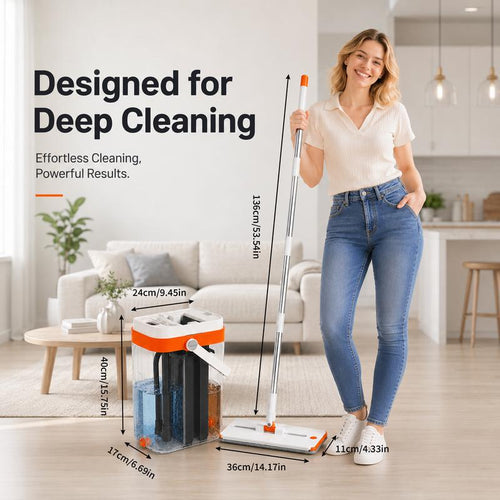 3-Tank Flat Mop: Clean Water Every Pass