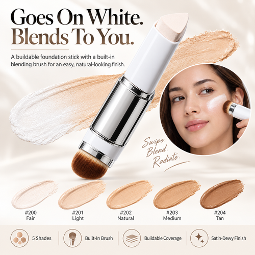 Color-Changing Foundation Stick: Goes On White, Blends To You