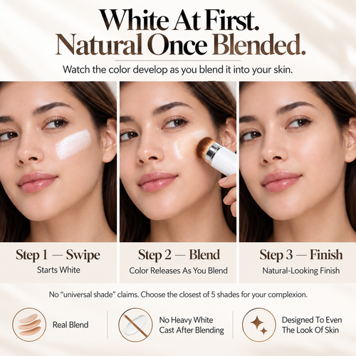 Color-Changing Foundation Stick: Goes On White, Blends To You