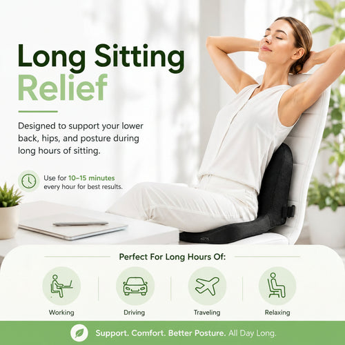 All-In-One Seat Cushion with Built-In Back Support