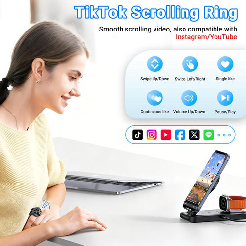 Scrolling Ring Remote: The Hands-Free Phone Scroll & Page Turner Ring